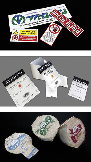 Edizioni, immagine coordinata, calendari, shopping bags, carpette, etichette adesive in bobina, etichette adesive a foglio, cartellini, cluster